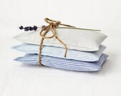 Nautical Ombre Lavender Sachets - Striped Mini Pillows - White Grey and Blue - Seaside Cottage Decor - Gardenmis