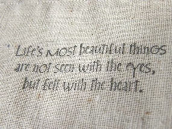 Linen Bookmark Stamped Quote Oatmeal