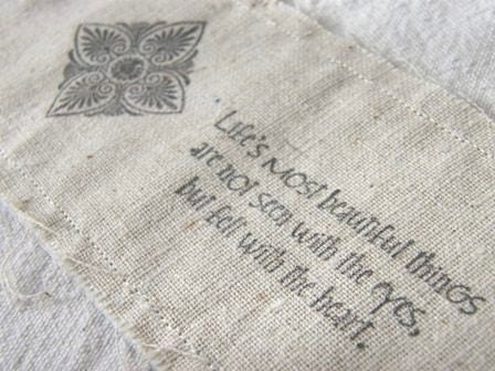 Linen Bookmark Stamped Quote Oatmeal