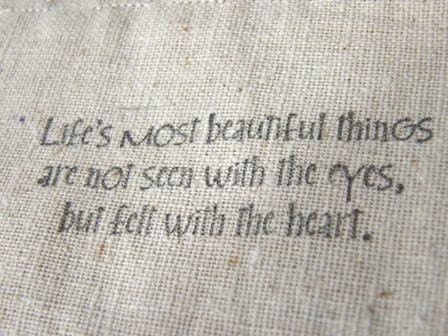 Linen Bookmark Stamped Quote Oatmeal