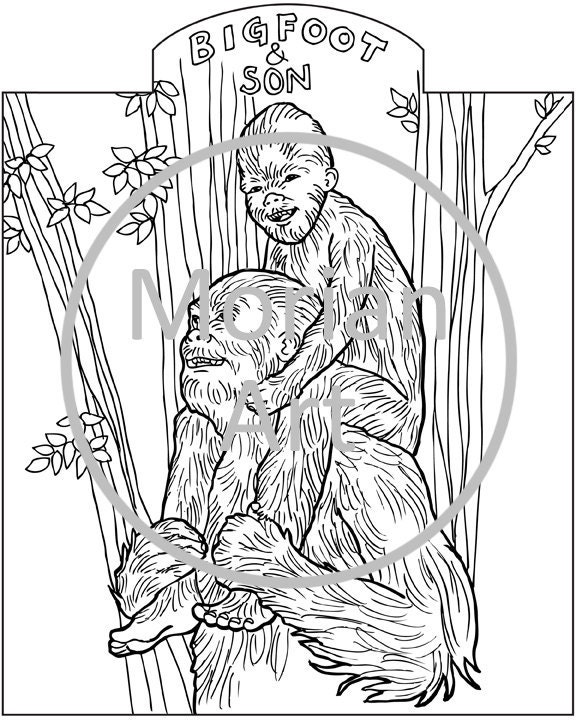 Items similar to Bigfoot Printable Coloring page on Etsy