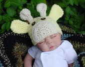 Yellow Giraffe Baby Hat 3 to 6 Months