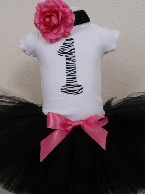 ZEBRA 1st Birthday Onesie/Tutu Set - As Seen On Good Day Sacramento