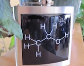 Ethanol Molecular Diagram Liquor Hip Flask Stainless Steel 6 ounce