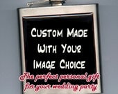 SPECIAL Wedding Offer Buy 4 get 1 FREE Custom Designed Liquor Hip Flask Personalized Image