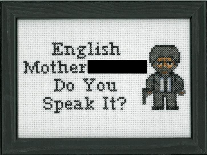 PATTERN - Jules - English Mofo Pulp Fiction Cross Stitch