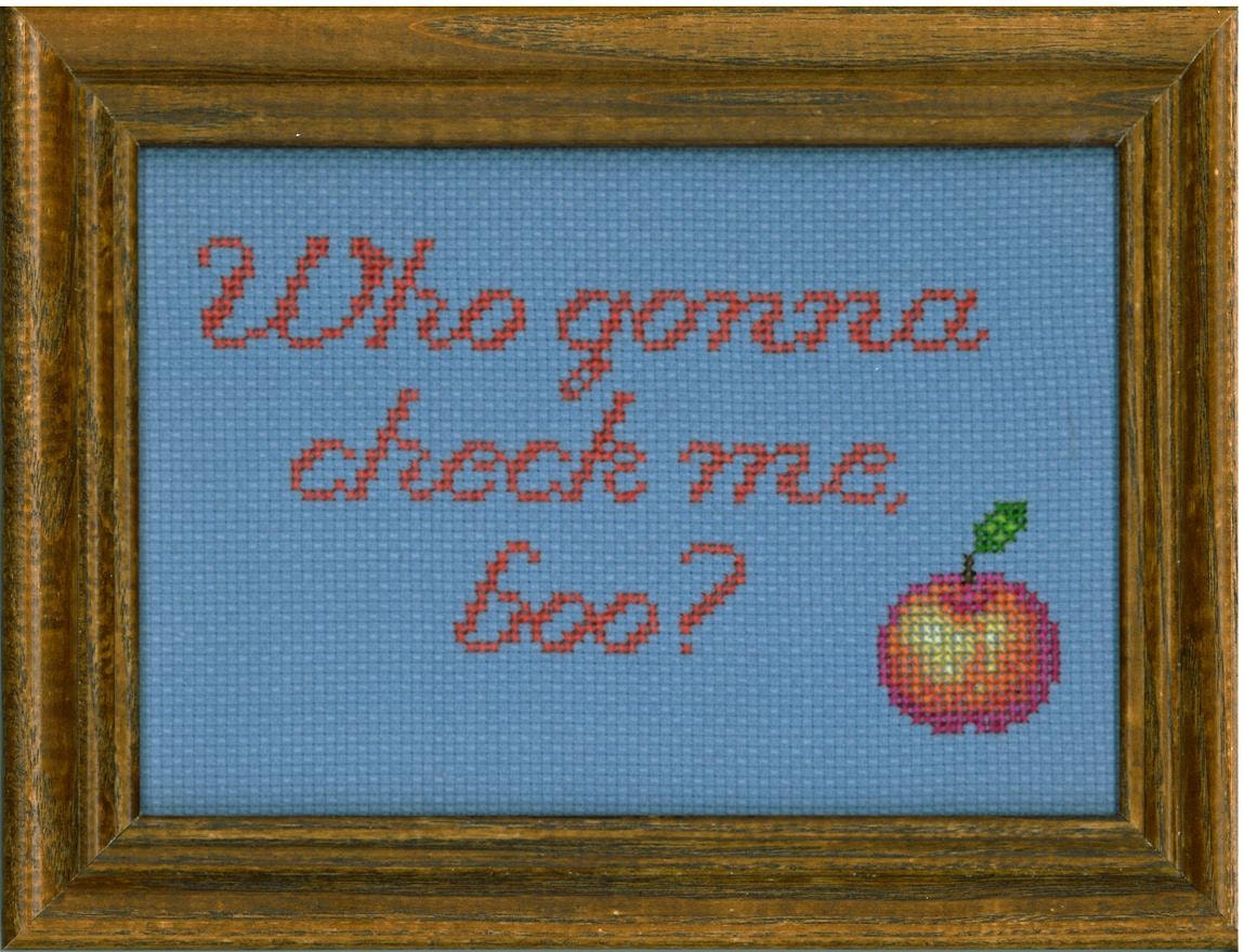 Real Housewives of Atlanta Who Gonna Check Me Boo Completed Cross Stitch