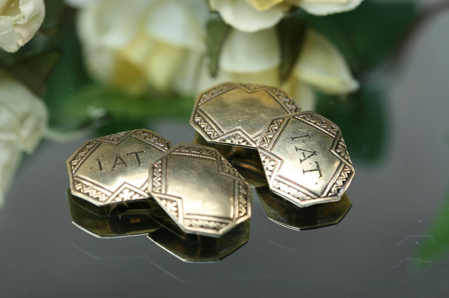10k Antique Yellow Gold Cufflinks