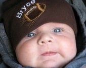 Personalized Vintage Football Hat - Chocolate Brown American Apparel Baby Knot Hat