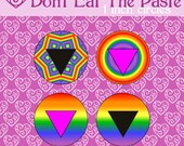 Rainbow Pride 1 inch circles for bottle caps, digital collage, magnets etc - CU Okay