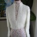 Ready to ship - HANDMADE Ivory Kate Middleton Bunny Angora Bolero knitted with handspun angora/ bridal bolero/Size M to L/Pls read measu