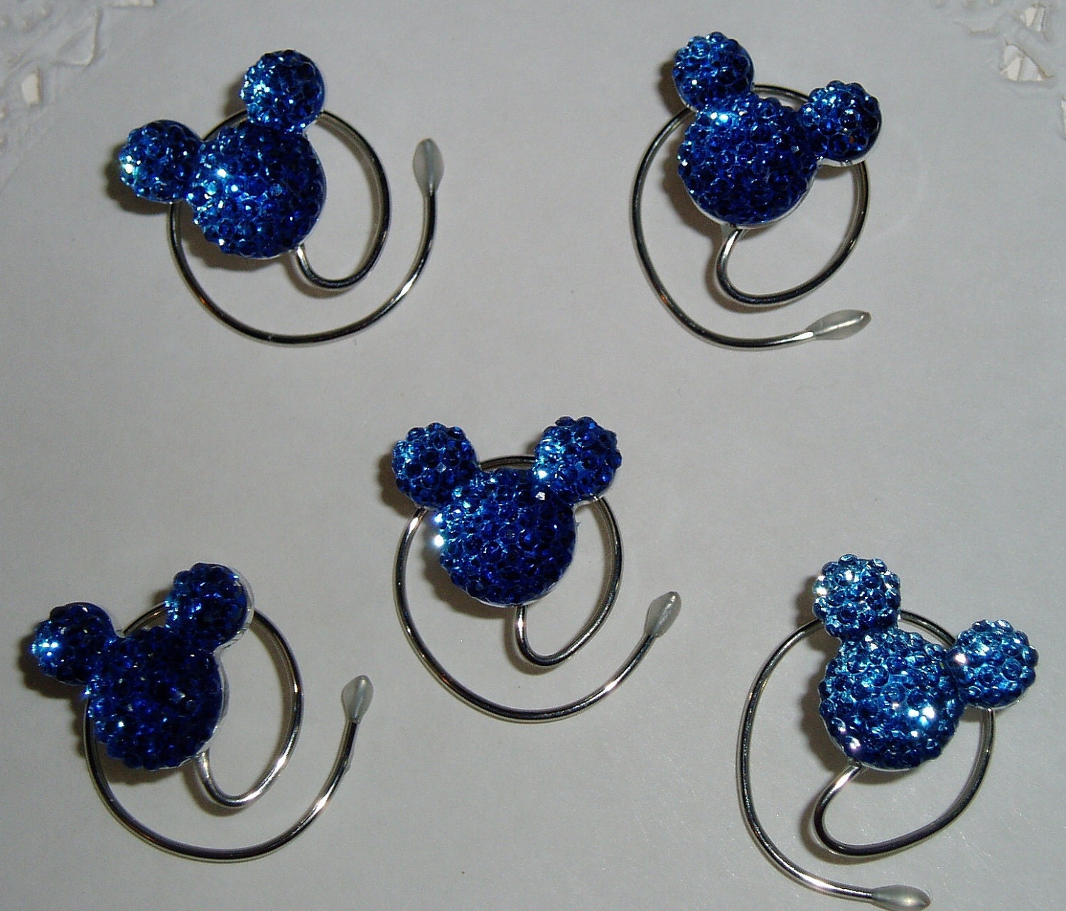 MOUSE EARS Hair Swirls for Disney Wedding in Dazzling Royal Blue Acrylic