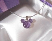 MOUSE EARS Necklace for Disney Wedding Party in Dazzling Lavender Acrylic
