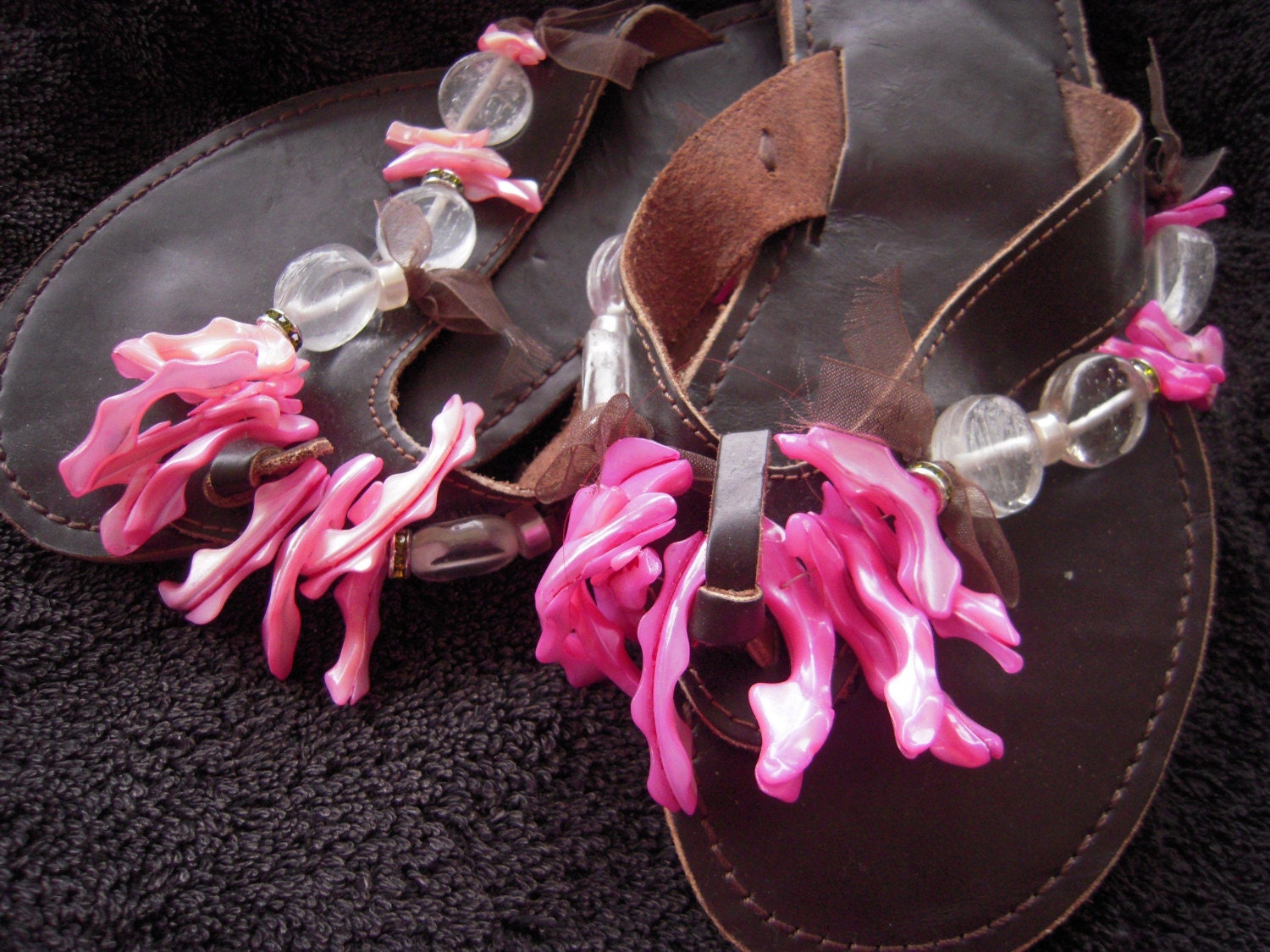 Fuchia dreamy flip flops/sandals