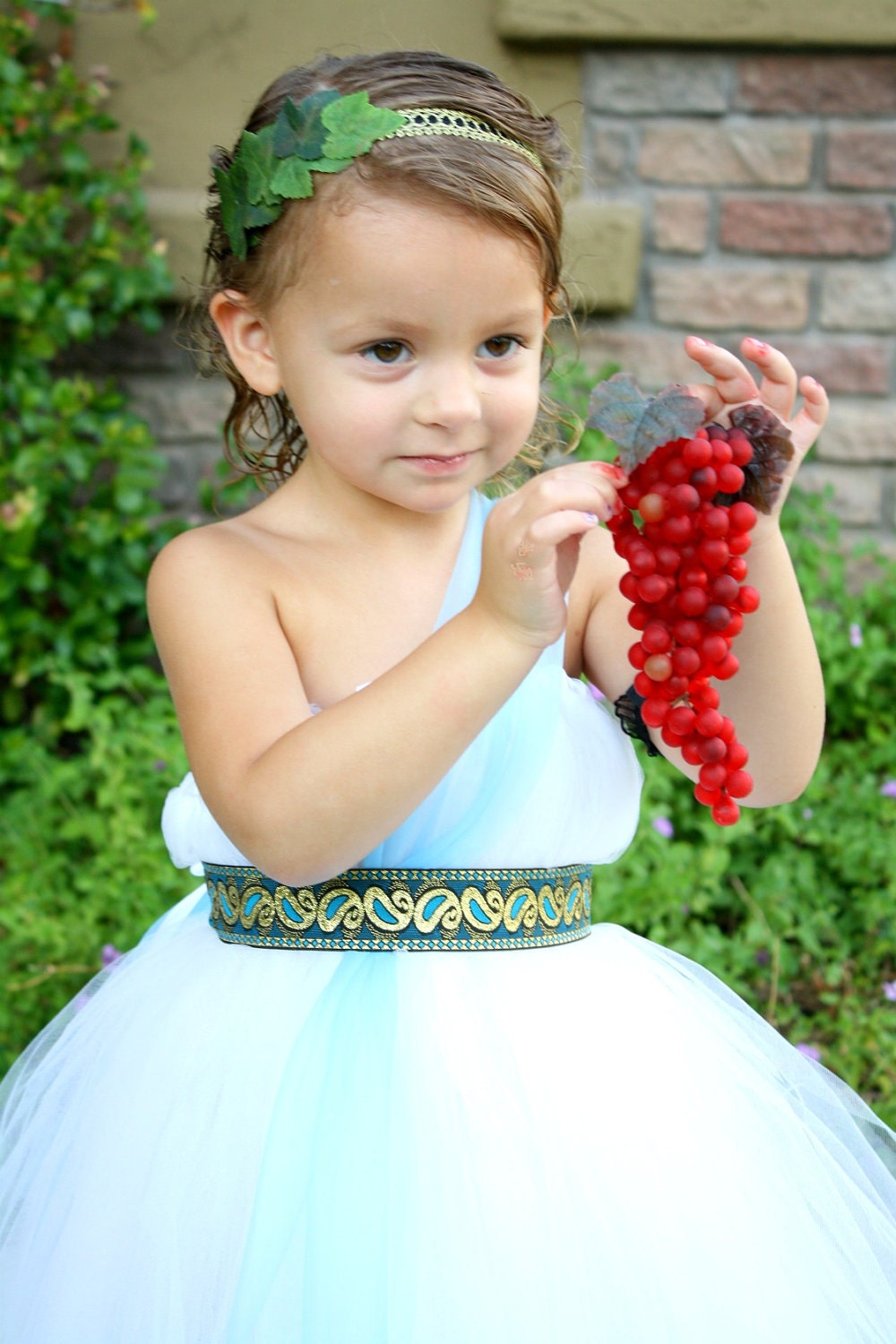Greek Goddess Halloween Tutu Dress size 24mo 2T to 4T Includes Headband and Armband