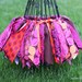 Fabric Scraps Tutu Skirt Shabby Chic Orange Pink and Brown MADE TO ORDER size Newborn to 4T