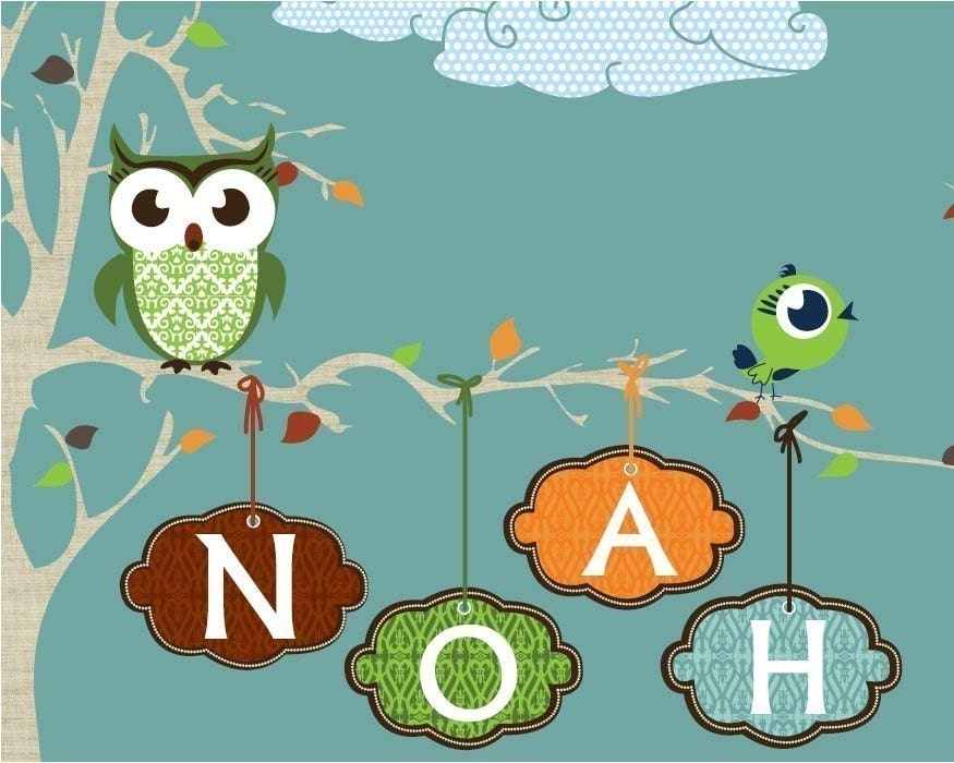 Personalized Baby Gift Owl Print Art, Digital Print Wall Decor, Personalised Nursery Artwork, Children's Art, Kids Wall Art