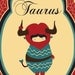 TAURUS Zodiac Sign / Indie Art, Original Taurus Drawing, Taurus Astrological Print, Taurus Constellation