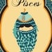 Pisces Zodiac Sign Indie Art Print, Pisces Poster, Digital Print Wall Decor, Artwork of Pisces Astrological Sign, Pisces Constellation