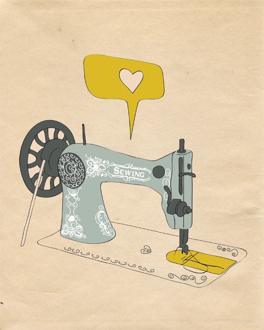 Sewing Machine Print Art, Giclee Print Sewing Wall Decor, Sewing Machine Poster Room Decor, Giclee Singer Sewing Machine Art Print