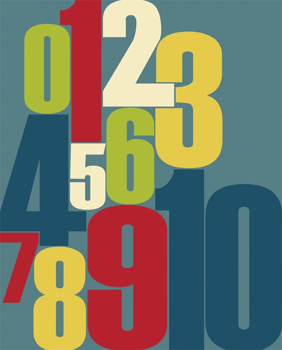 Classroom Poster Print Art "Everyone Counts" 11x14 Blue Modern Artwork with Numbers, Kids Classroom Posters, Class Decor