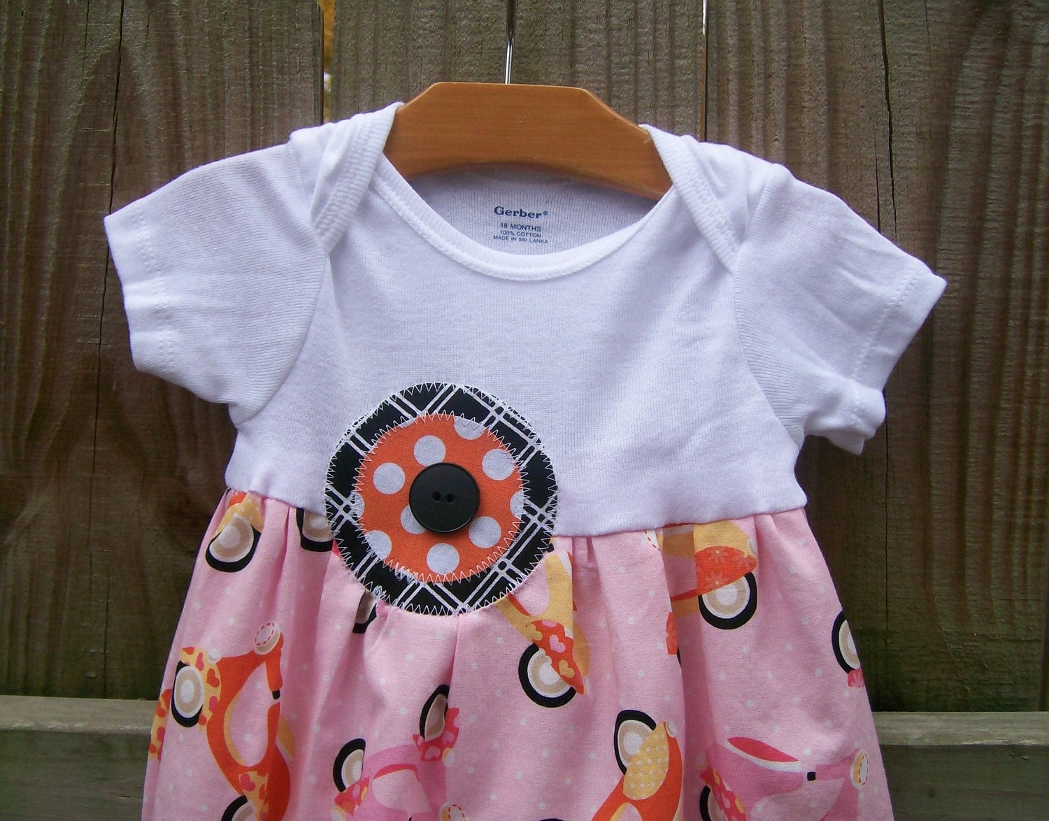 CLEARANCE- Pink Scooters Tshirt dress- Availabe in size 6-9m