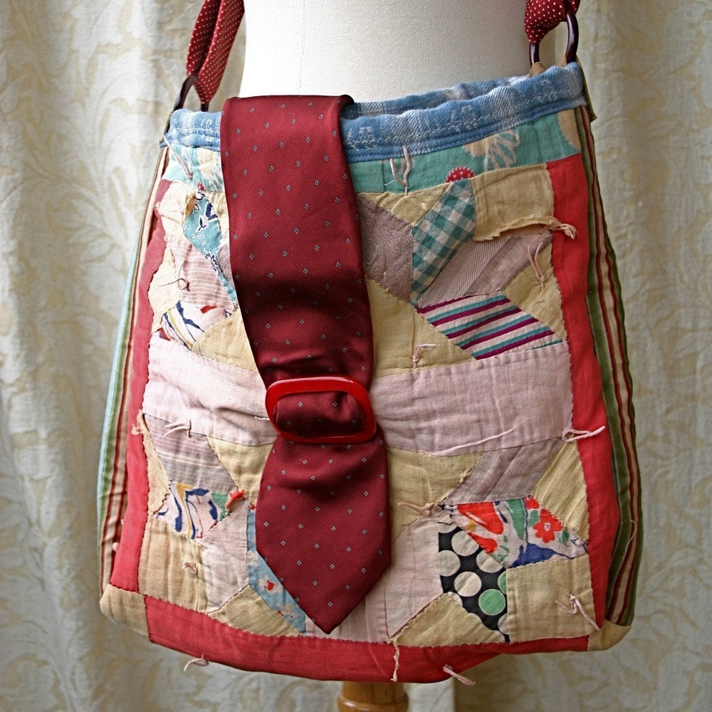 Items similar to Repurposed Vintage Quilt Handbag on Etsy