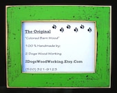 Bright colored Picture photo frame 4x6 OR 5x7 OR 5x5 "Grasshopper" in our "Colored Barnwood" Rustic distressed 28 Colors