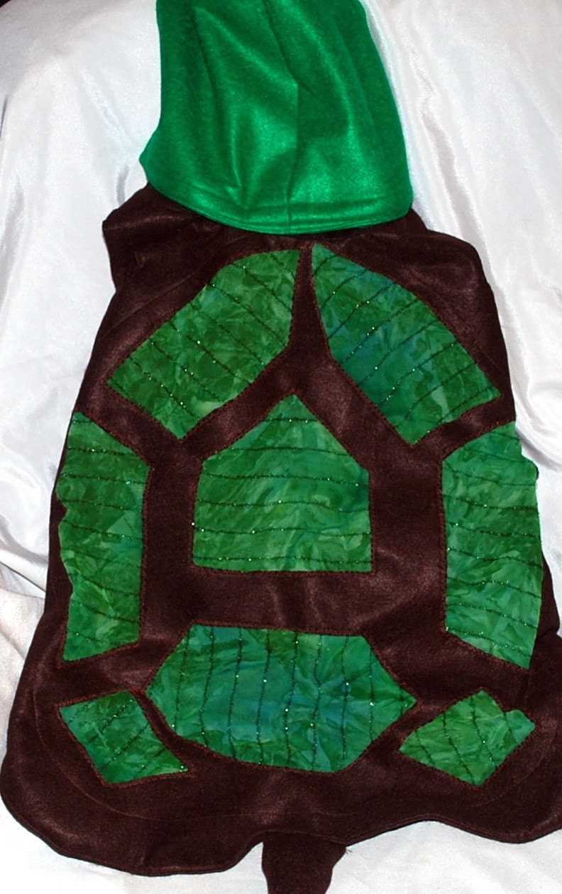 Turtle costume comes in 5 sizes xxxsmall to medium larger sizes custom made