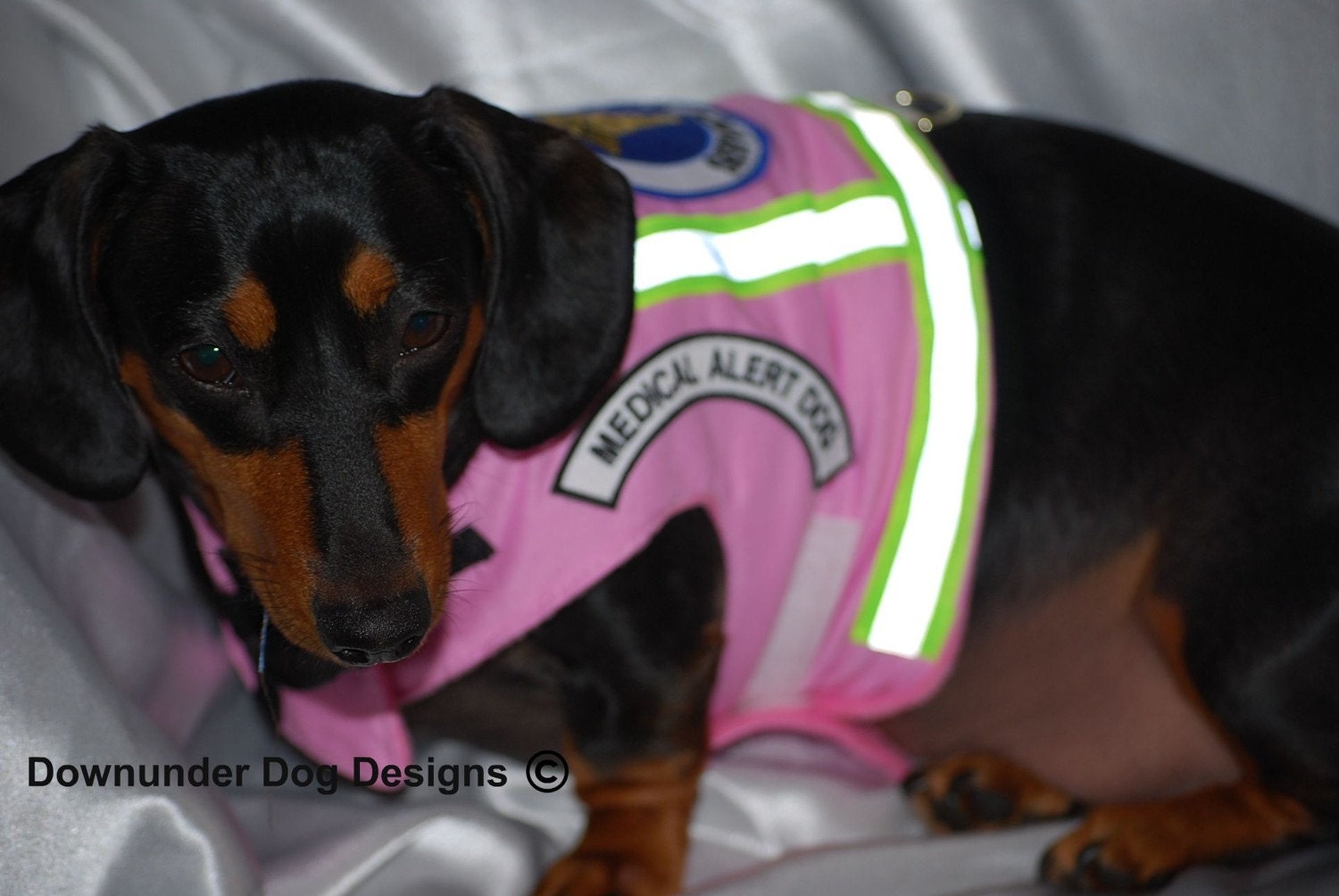Pink Service Harness Vest Medical Alert Dog by DownUnderDogDesigns
