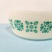 Vintage Glasbake One and One Half Quart Baking Dish White with Powder Blue Floral Pattern USA