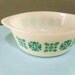 Vintage Glasbake One and One Half Quart Baking Dish White with Powder Blue Floral Pattern USA