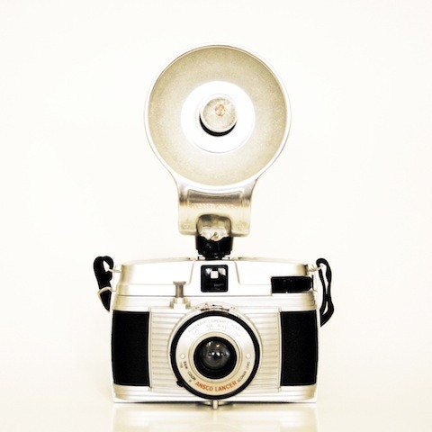 Camera Print, black and white, photography, masculine, collection, mens decor, retro, shine, fine art photograph 5"x5"