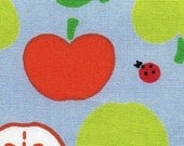 Bright Colorful Apples in Blue - Cotton - Full Yard - EK-QS32601C