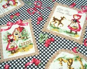 Sale - Retro Little Red Riding Hood Gingham in Black - Full Yard - EK-QS38300A