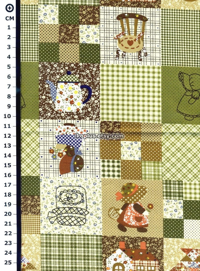Lovely Sweet Girl Patchwork in Green/Brown Combo - EK-QS31609B
