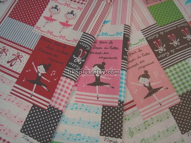 Sweet Ballerina - Patchwork in Middle Pink /Dark Brown Combo - By the Yard - EK-QS31608A