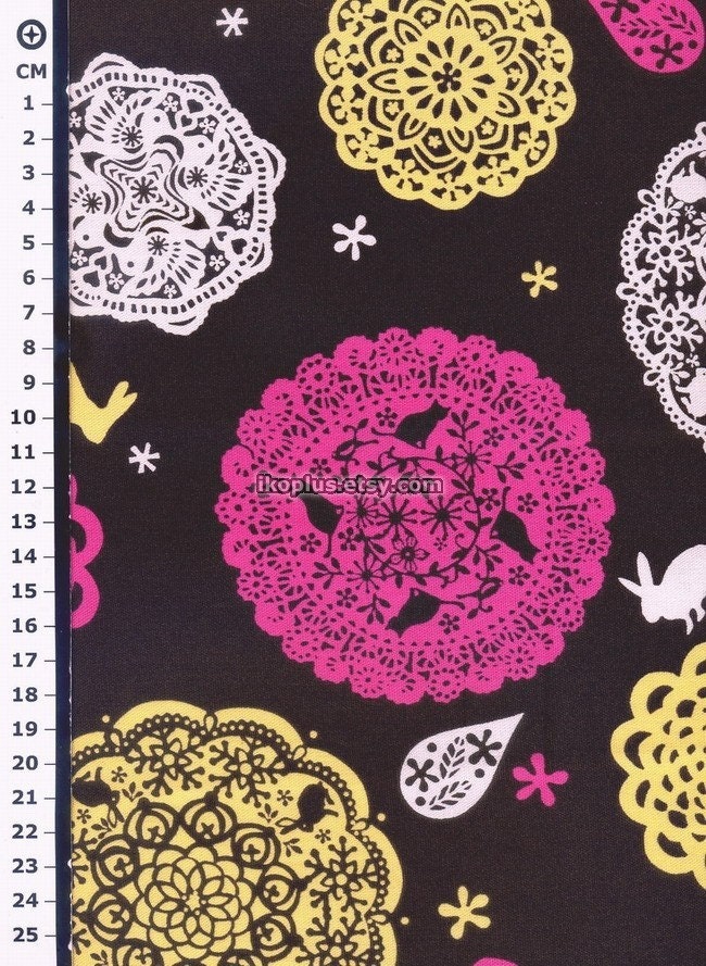 Lovely Animals with with Silhouette Design - Japanese Cotton in Dark Brown - EK-QS36501A