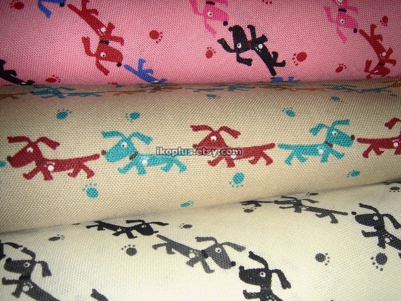 Lovely Dogs with Paw Prints in Tan - EK-QS31504B