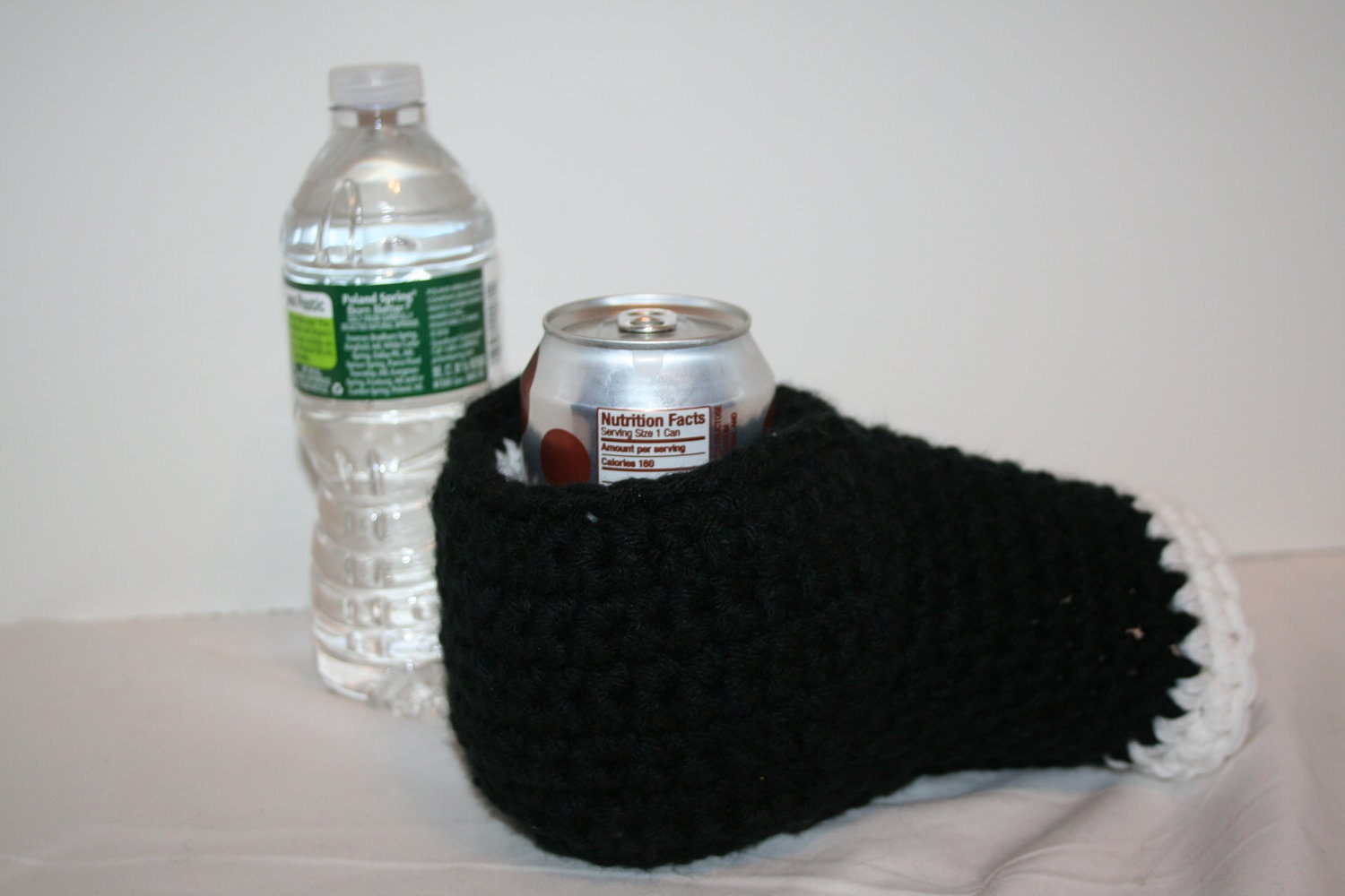 Black n white Drink Mitt - The mitten with the drink koozie cozy built right in for can, bottle, cup Brand new