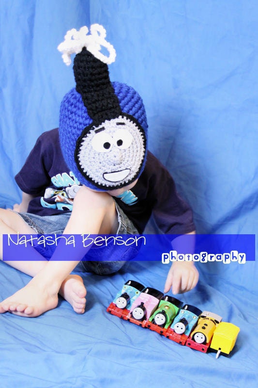 Blue train hat for small child - Unique and fun photo prop