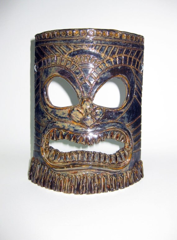 Hawaiian Tiki Ceramic Mask by Uturn on Etsy