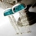 SALE 50% off  - Turquoise sterling silver earrings white sapphires long and dangly - The Jellyfish earrings