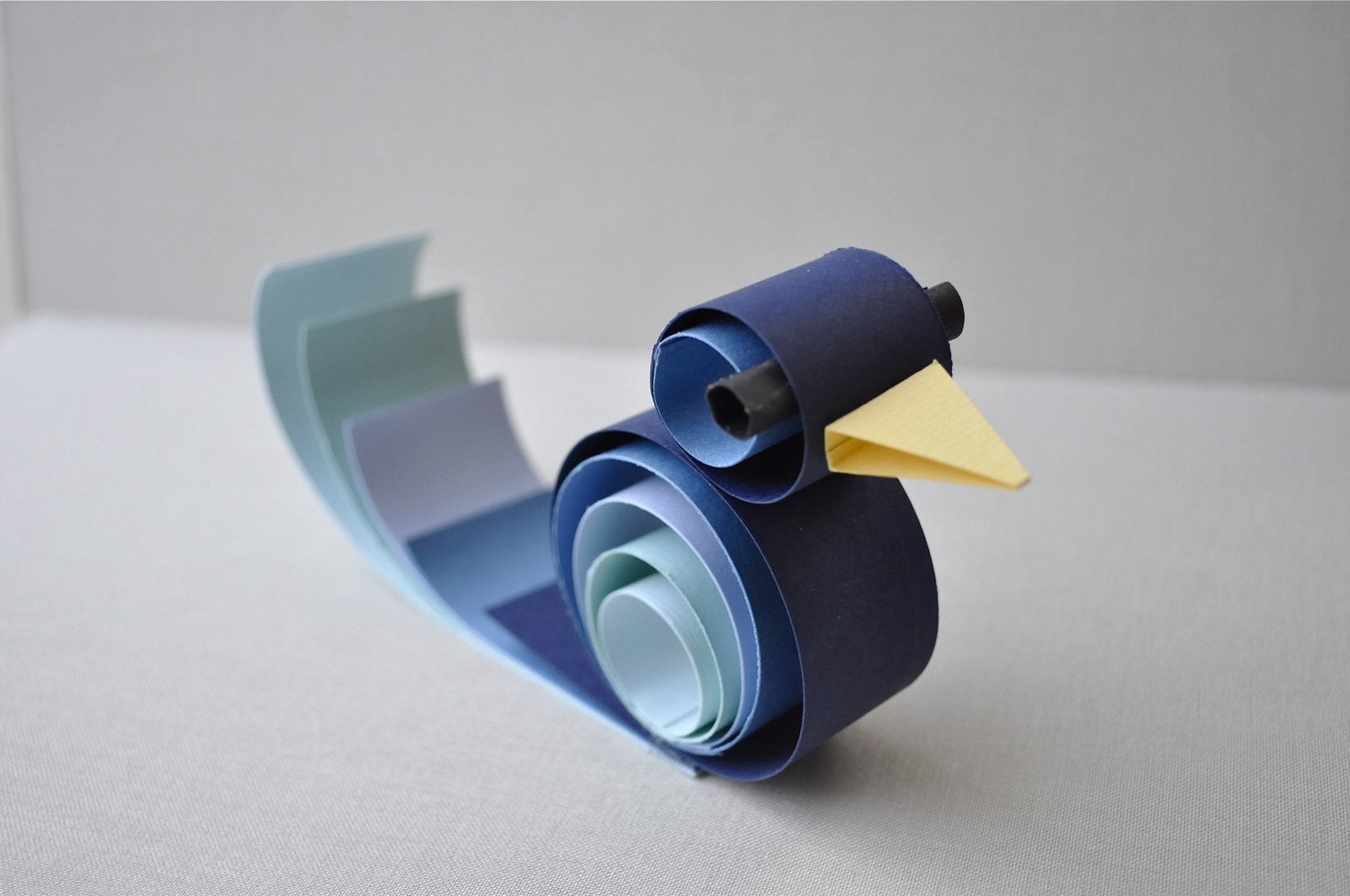 Reserved listing for NAUGRAD10 - Blue toned paper bird. Place card setting, home decor.