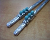 Made to Order Metal Hair Sticks - Cool Turquoise Matchstick
