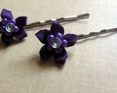 Purple Star Blossom Bobby Pins