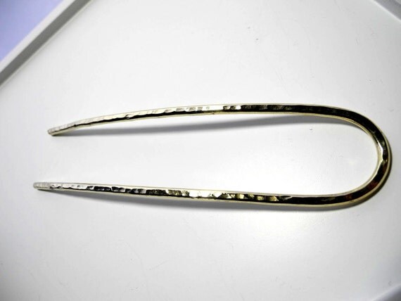 Metal Hair Fork Slim - Brass