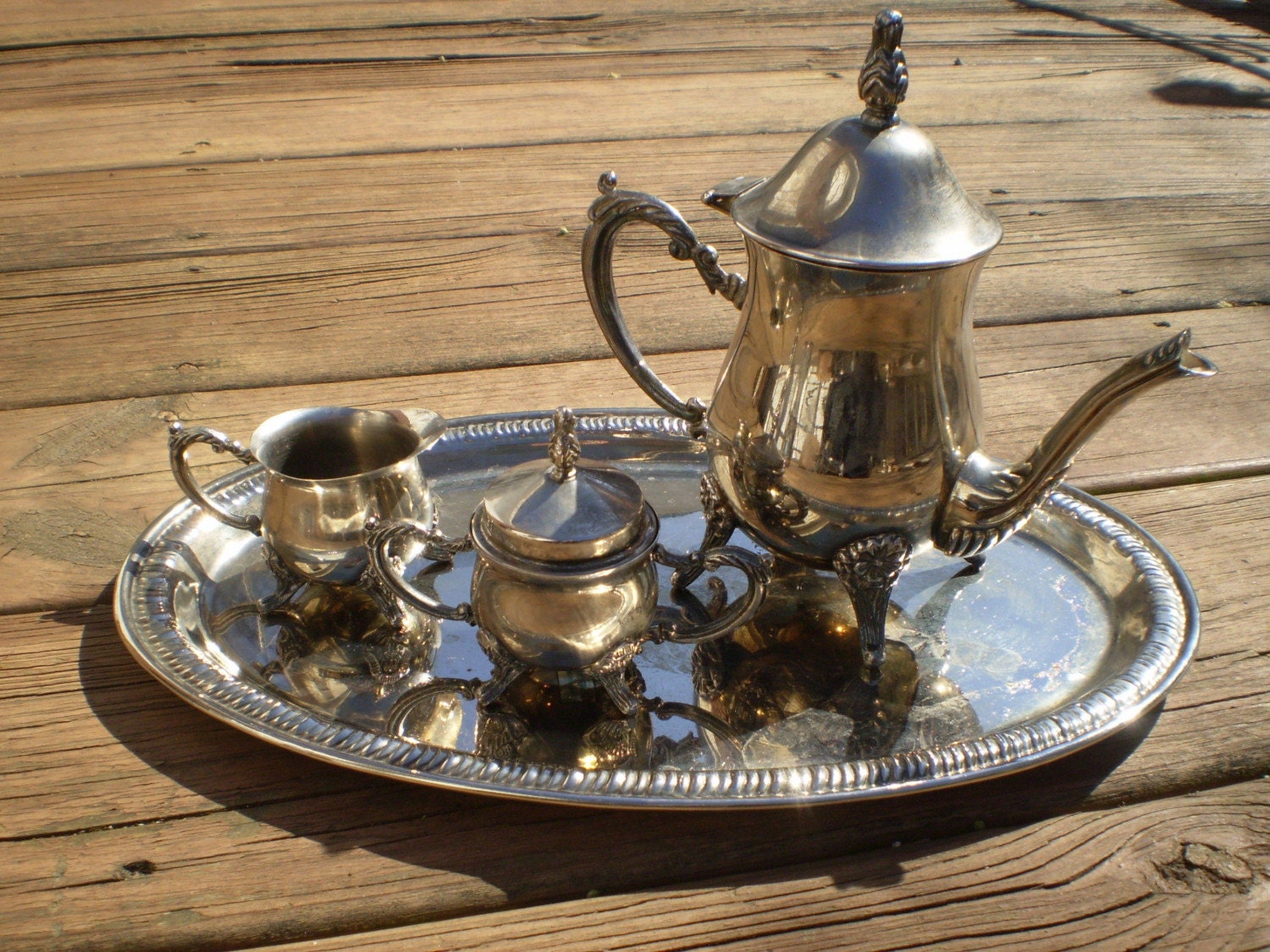 Vintage tea/coffee footed silver plated set - Bogo sale