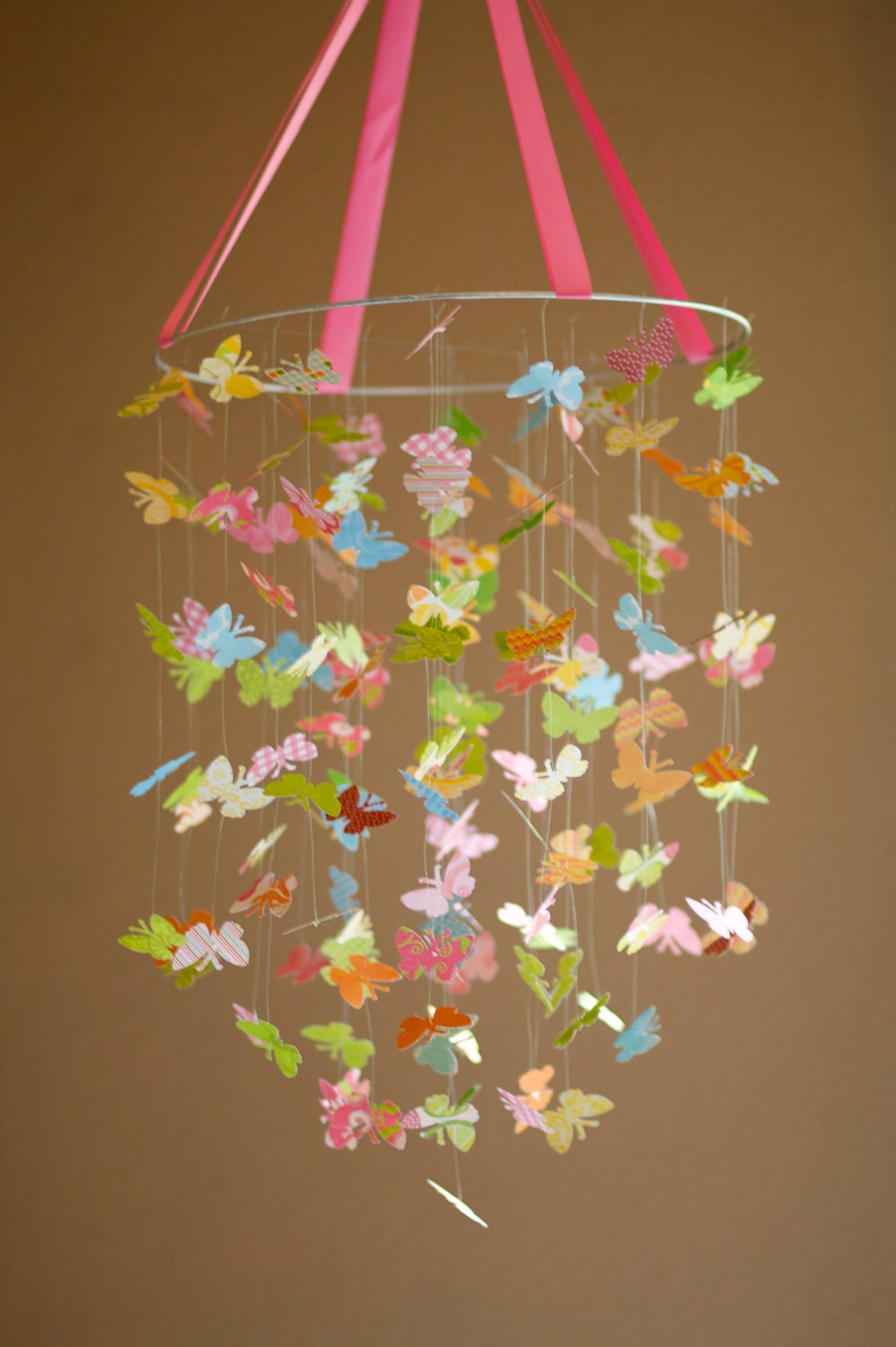 Strawberry Sunrise Butterfly Mobile