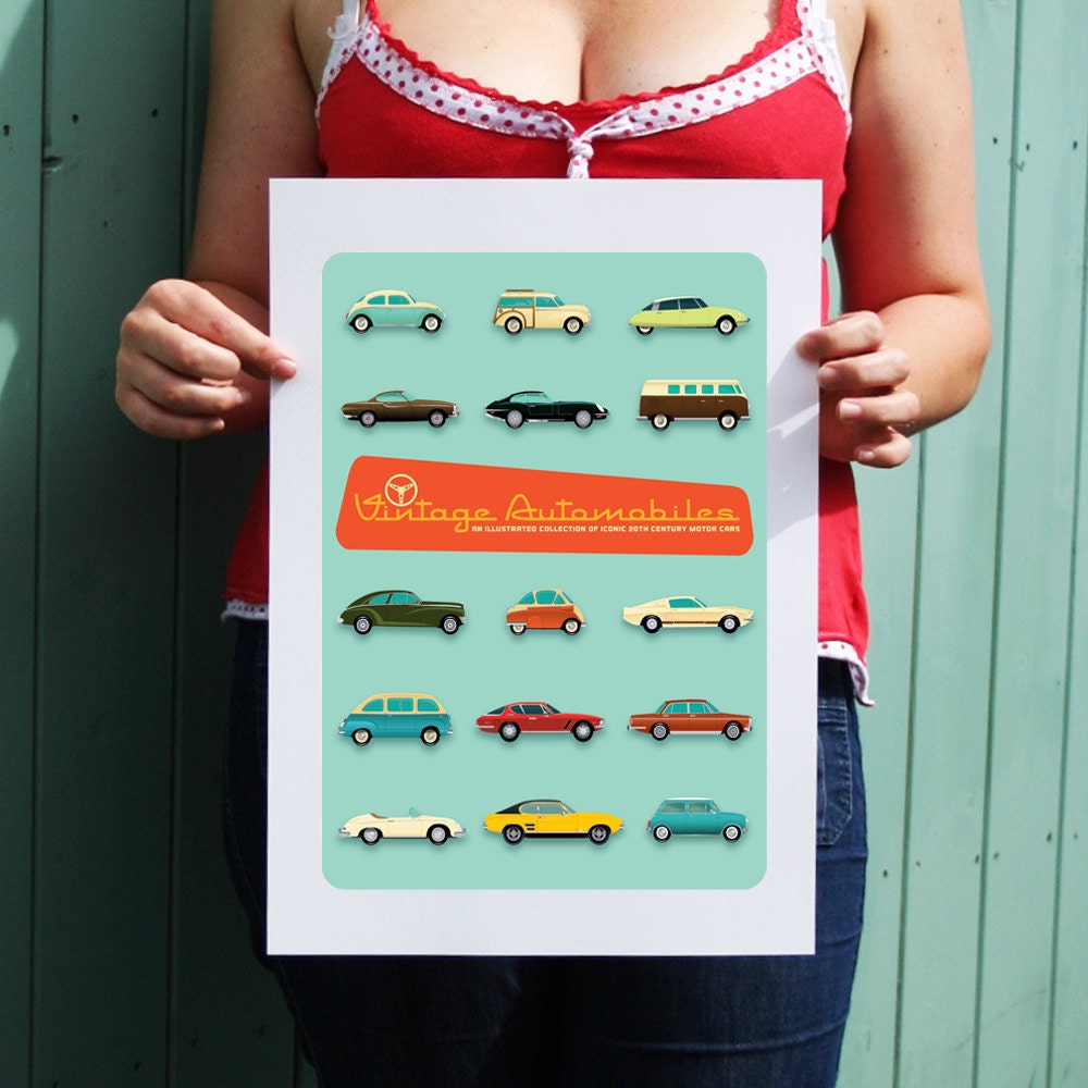 Vintage Automobiles Art Print
